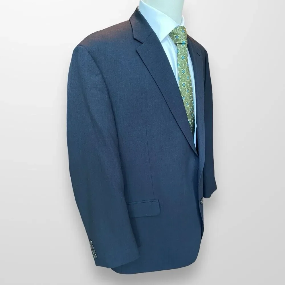 Chaps Men's Blazer 48R Dark Gray 2 Button‎ Wool Suit Jacket